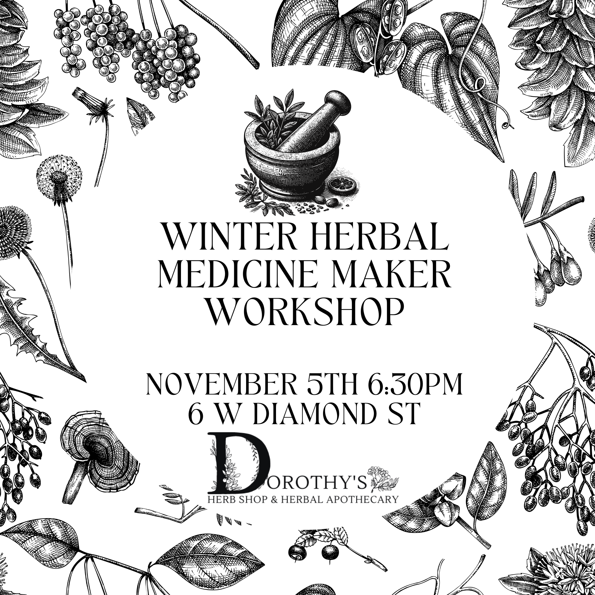Winter Medicine Maker Workshop November 5th