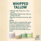 Unscented Whipped Tallow – All-Natural Moisturizer | Pure Beef Tallow Cream for Face & Body |Lady May Handmade, Preservative-Free Skincare