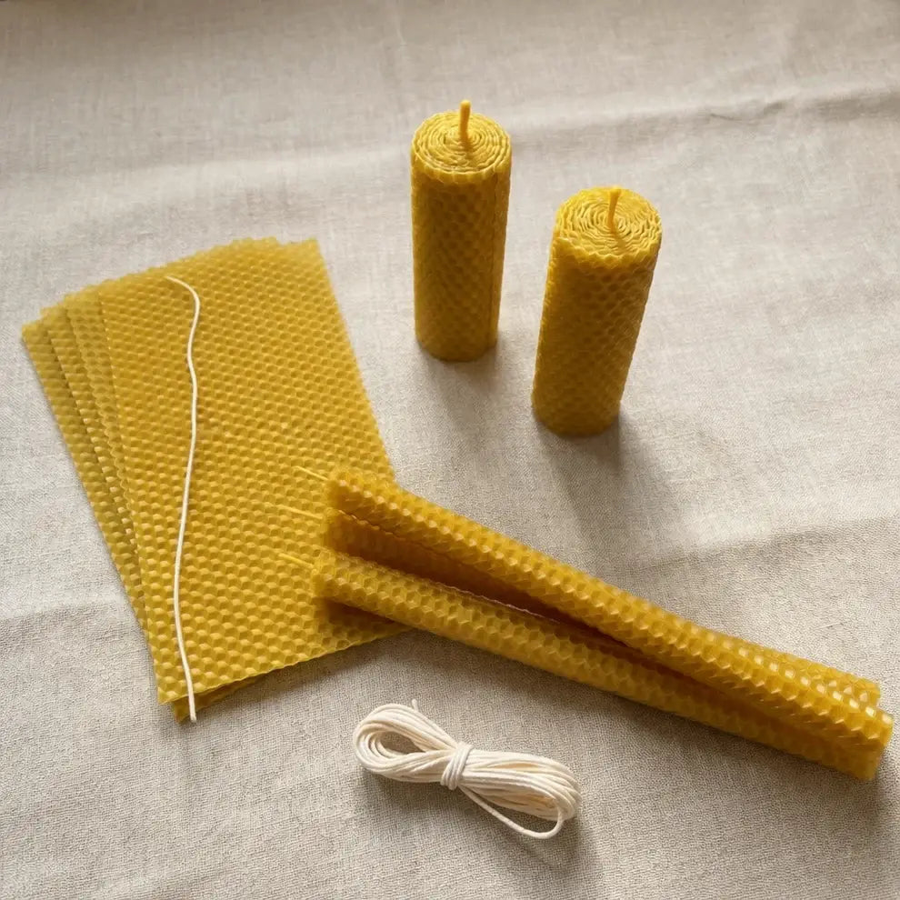 Beeswax Candle Making Kit – 15 Sheets (8×4) with Cotton Wick