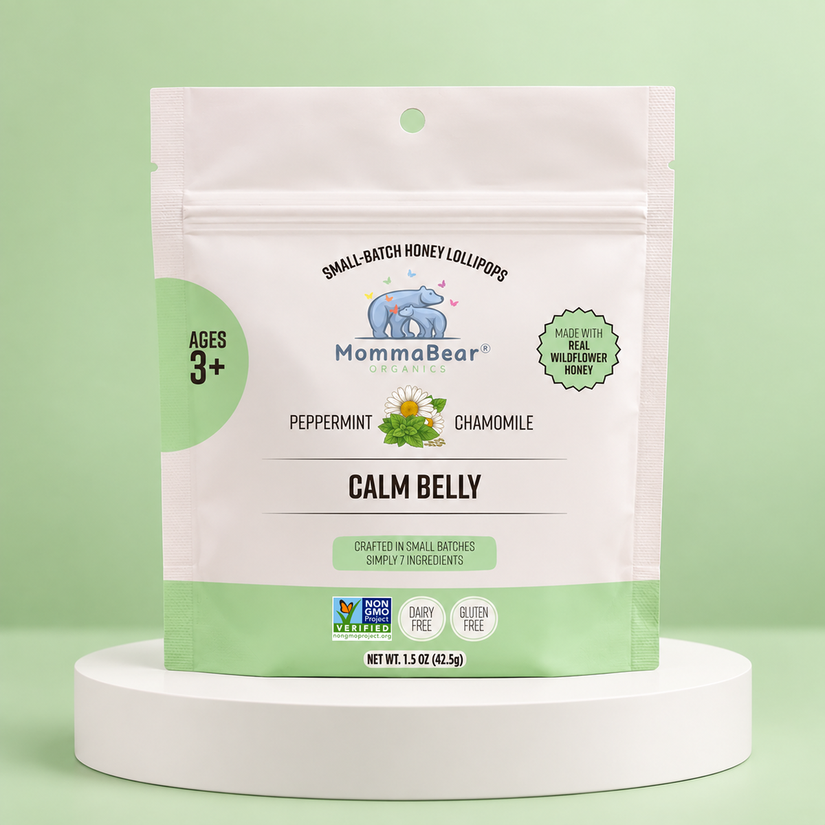 Organic Honey Lollipops for Kids – Calm Belly, 5ct