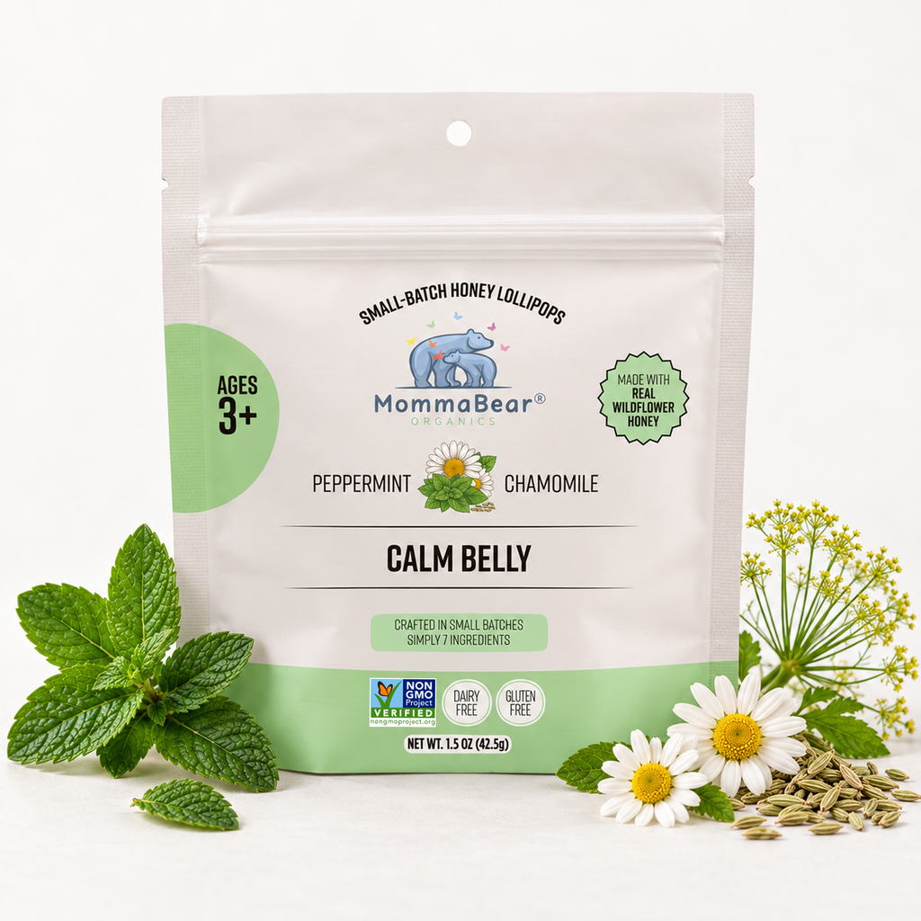 Organic Honey Lollipops for Kids – Calm Belly, 5ct