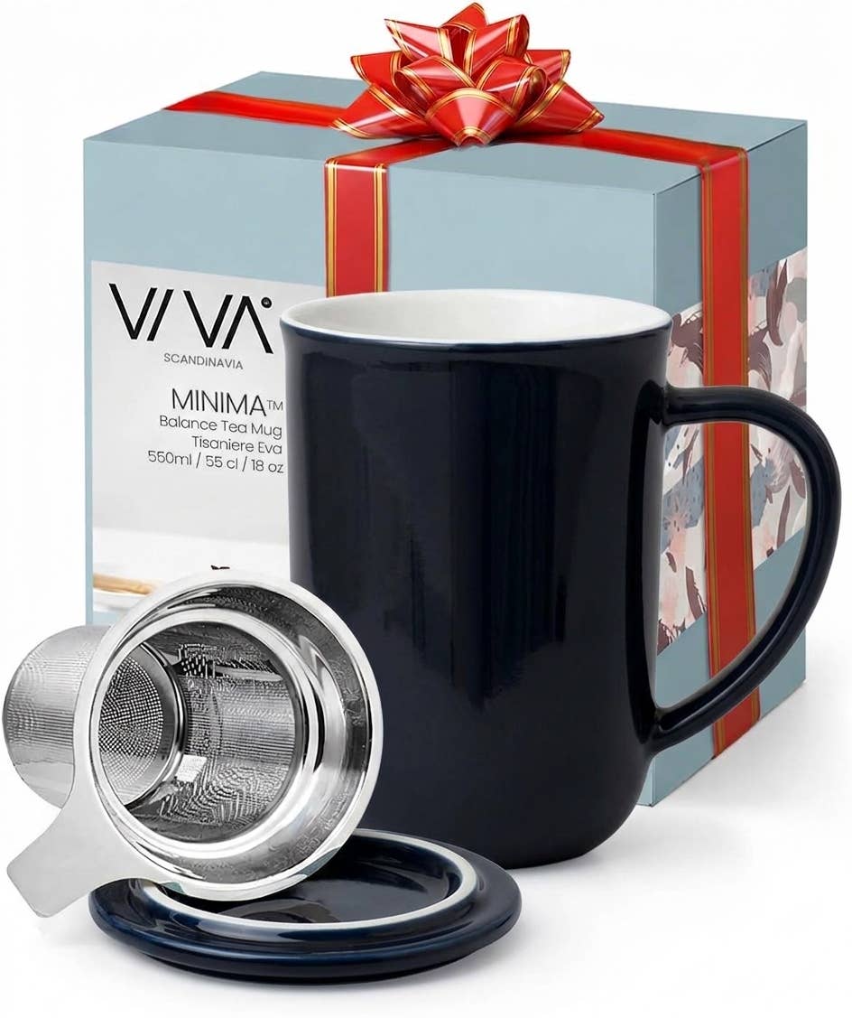 Loose Leaf Tea Infuser Porcelain Mug, 17oz, Minima™