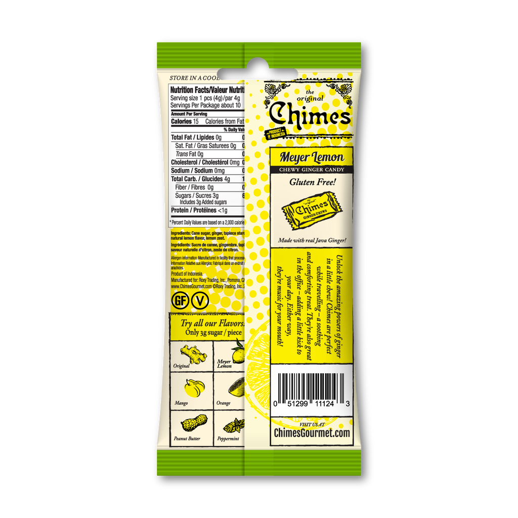 Chimes Lemon Ginger Chews Candy - 1.5 oz Bag