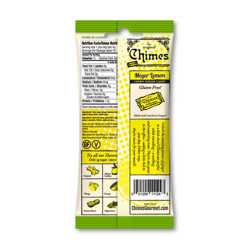 Chimes Lemon Ginger Chews Candy - 1.5 oz Bag