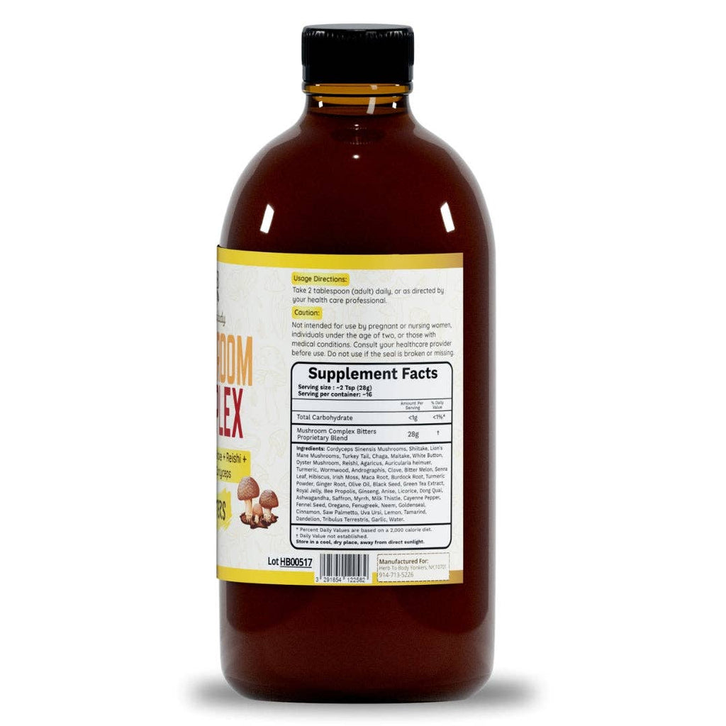Mushroom Complex Bitters – 16oz | Immunity, Vitality