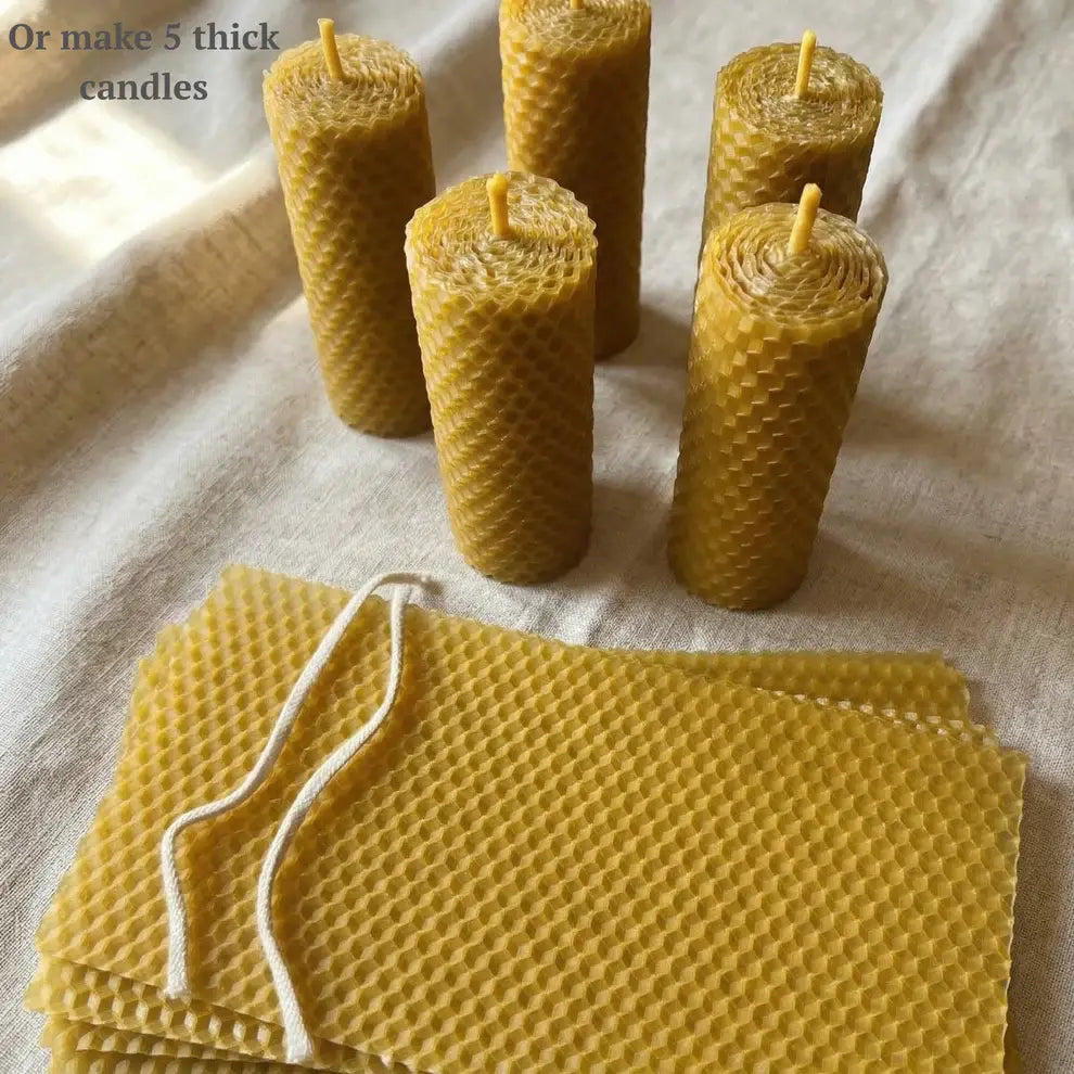 Beeswax Candle Making Kit – 15 Sheets (8×4) with Cotton Wick