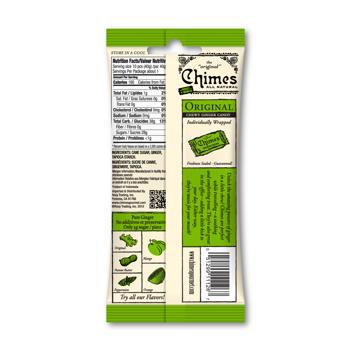 Chimes Original Ginger Chews Candy - 1.5 oz Bag