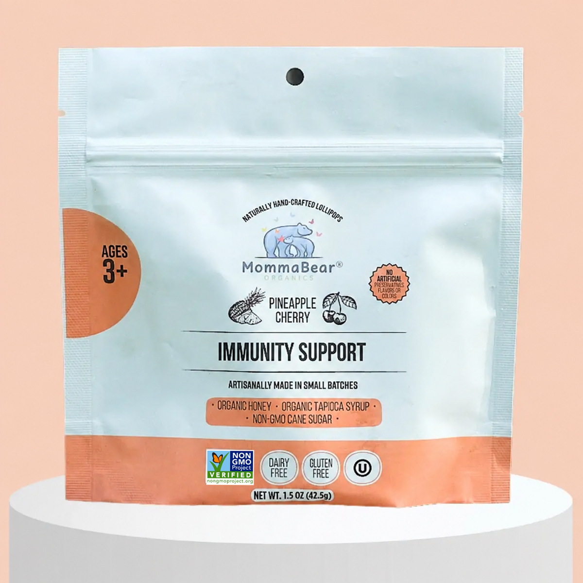 Organic Honey Lollipops for Kids - Immunity Support, 5ct