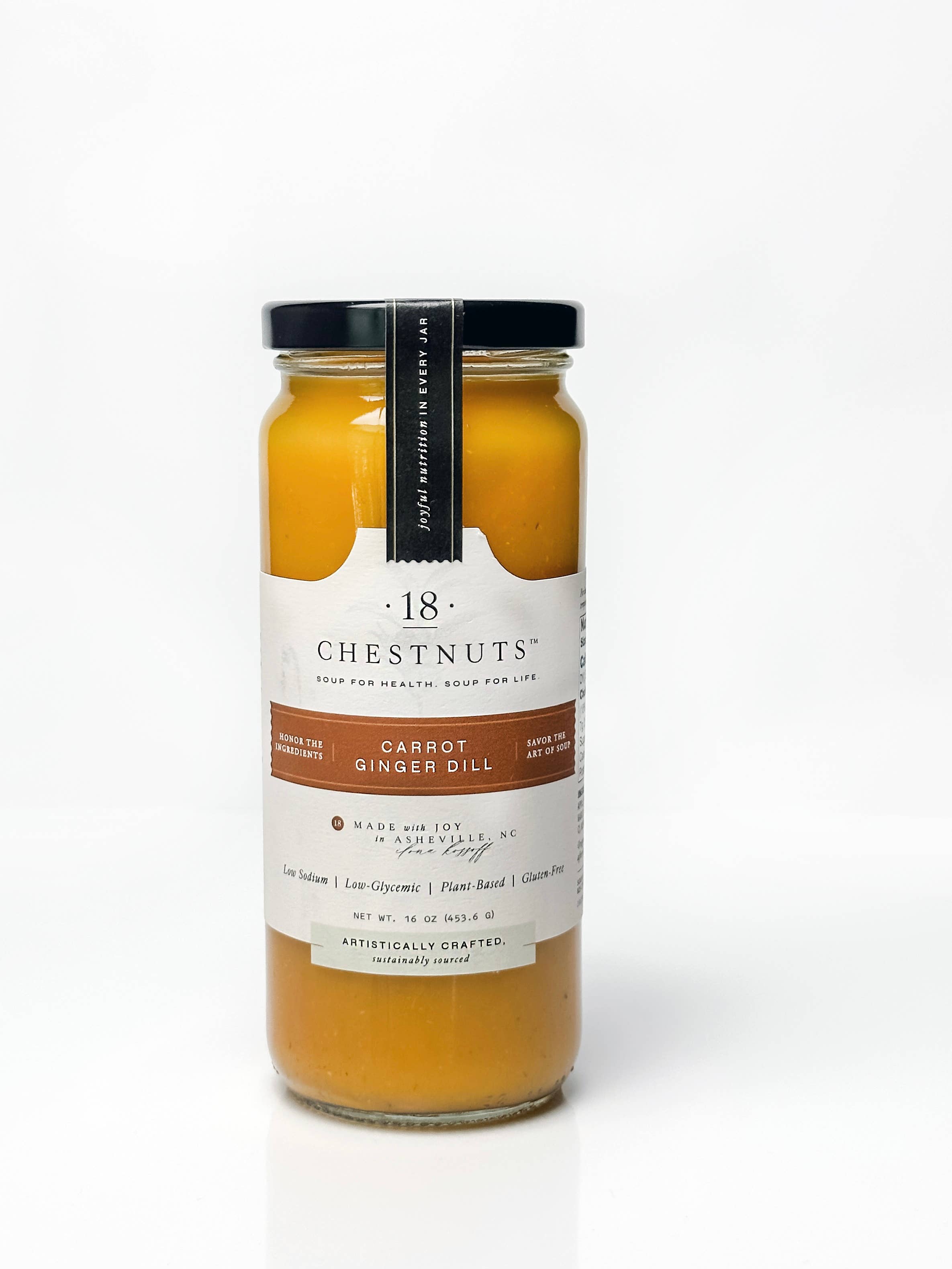 Carrot Ginger Dill Soup -16 Oz Plant Based & Gluten Free