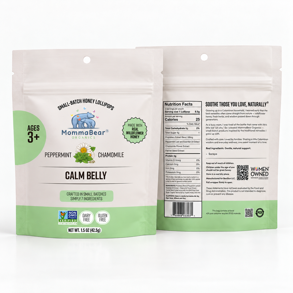 Organic Honey Lollipops for Kids – Calm Belly, 5ct