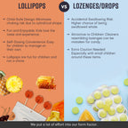 Organic Honey Lollipops for Kids - Immunity Support, 5ct